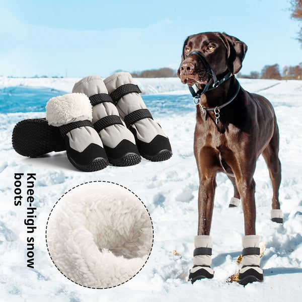 Botas altas de invierno de peluche para perros